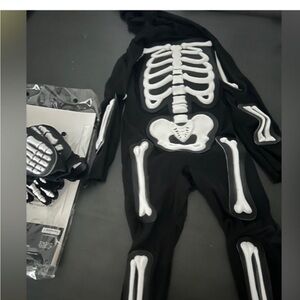 Black Skeleton Costume with White Bone Details